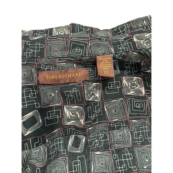 Tori Richards, Hawaii Shirt, Lawn Leaf Pattern Button Up,Size XL,Tropical - Picture 5 of 7